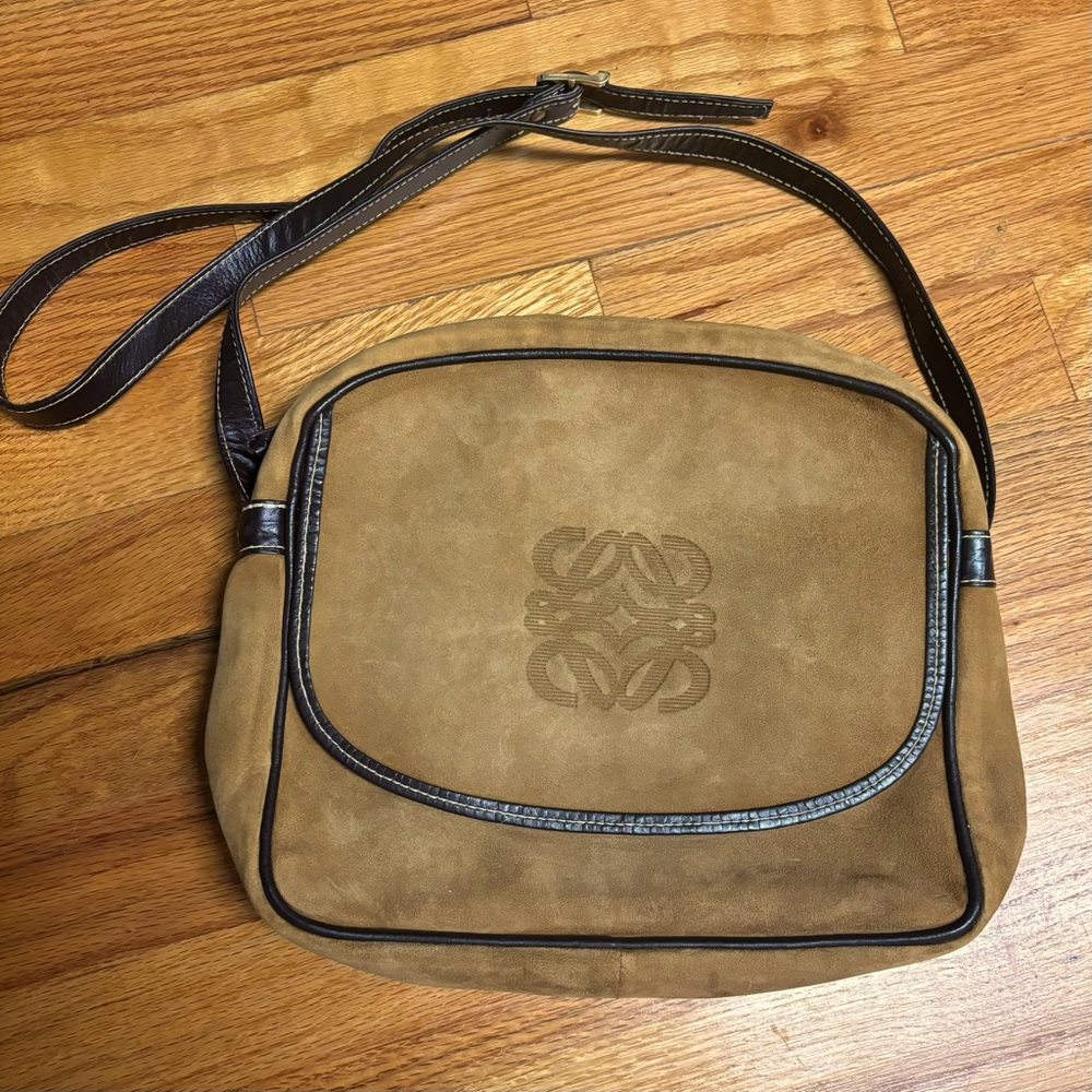 Loewe suede shoulder or crossbody bag.